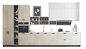 ISO14001 ชุดตู้ครัวลามิเนตหรูหราแบบกำหนดเองตู้ครัวสีขาวอะครีลิค